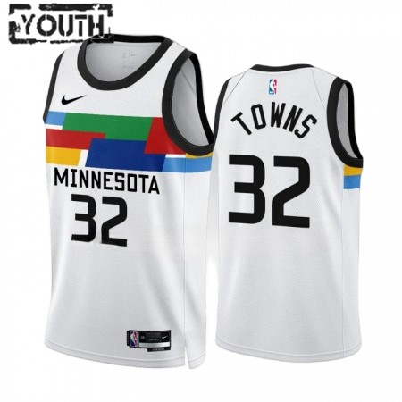 Camiseta Niños Minnesota Timberwolves Karl Anthony Towns 32 2022-23 Nike City Edition Blanco Swingman Camiseta Niños Minnesota Timberwolves Karl Anthony Towns 32 2022-23 Nike City Edition Blanco Swingman